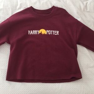 Maroon Harry Potter Cropped Sweater